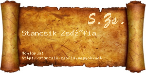 Stancsik Zsófia névjegykártya