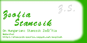 zsofia stancsik business card